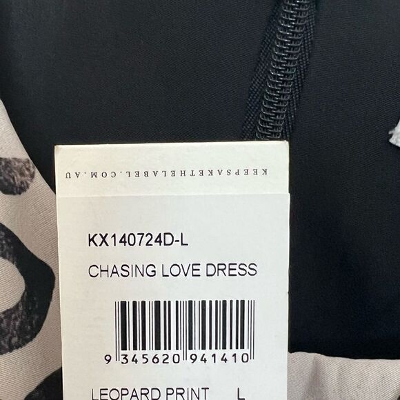 Keepsake The Label Cream/Black Leopard Chasing Love Mini Dress - Picture 9 of 10